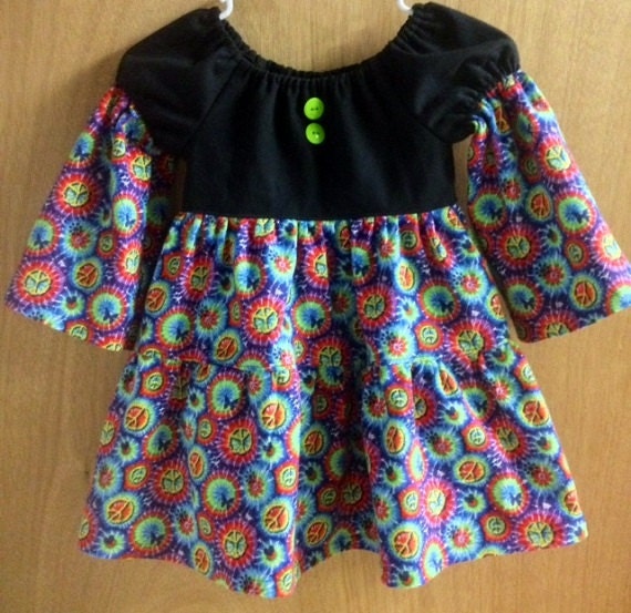 Peace Sign Dress girls size 5-SPECIAL