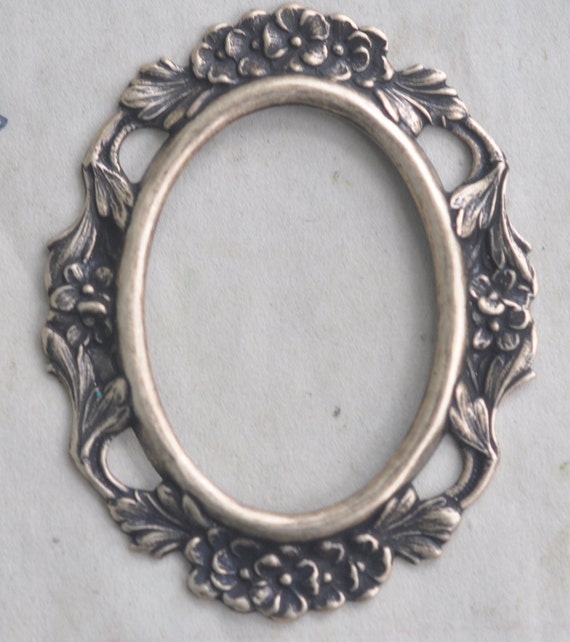 Open Cameo Setting 40 X 30mm with gaps Brass Ox