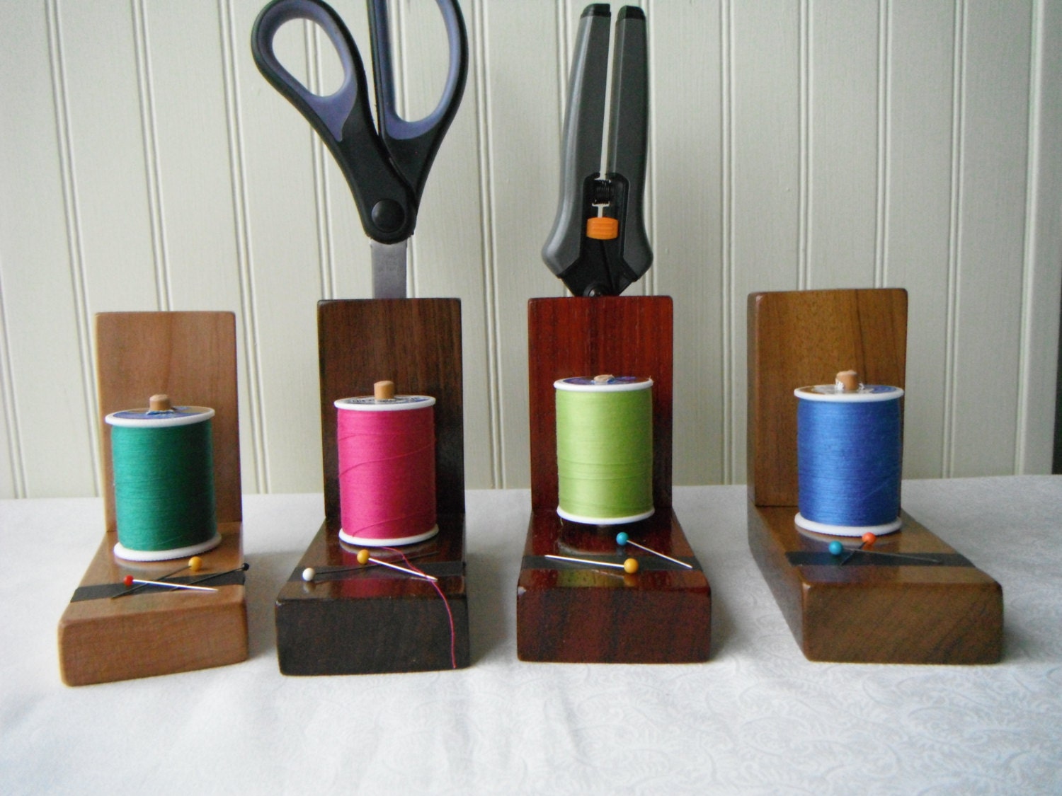 Sewing Caddy Needle Thread and Scissor Holder Handmade Make To