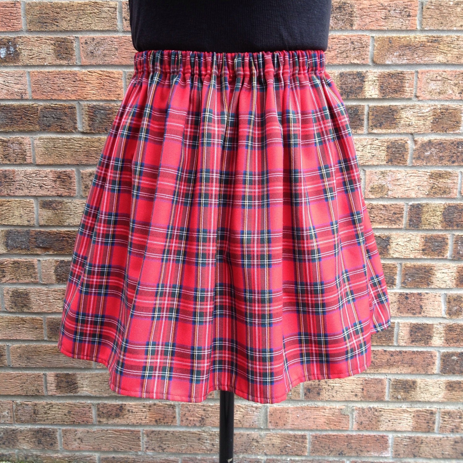 Red Tartan Skirt by Interrobangirl on Etsy