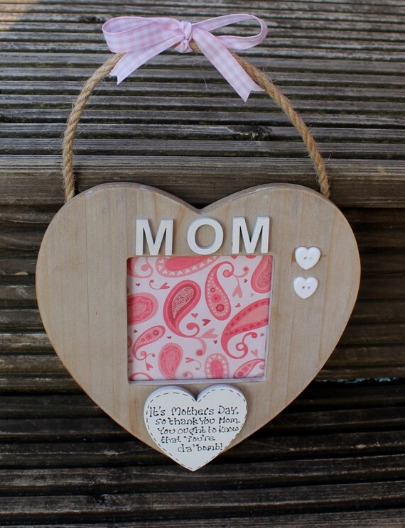 Heart Shape Mom picture Frame Mothers day by scratchycat on Etsy