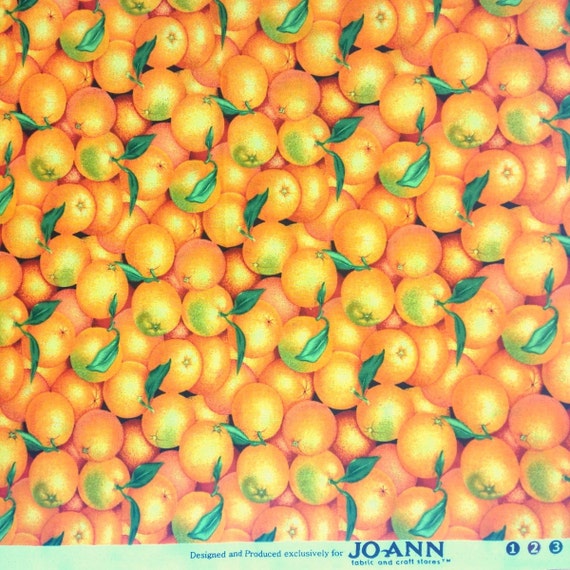 Orange Fruit print by JoAnn Fabrics 100 Cotton by the yard