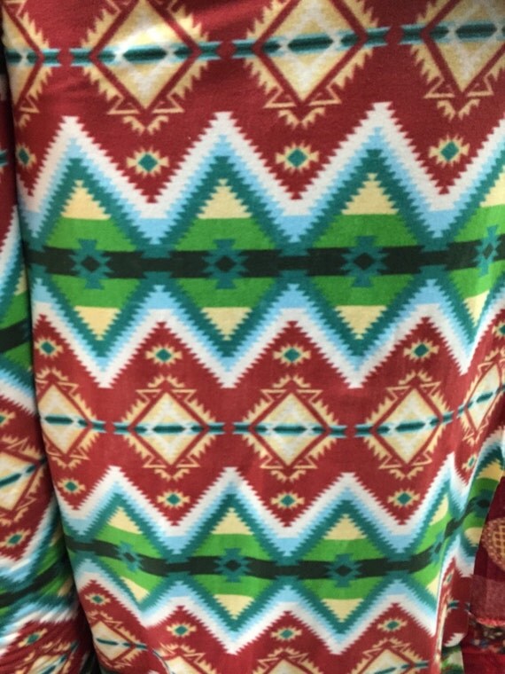 Aztec Design Print Fleece Fabric by SOFIRETAIL on Etsy