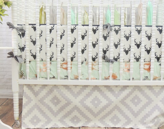 Rustic Crib Bedding Woodland Deer Theme In Black Gray And Like this item? - Rustic Crib Bedding Woodland Deer Theme In Black Gray And
