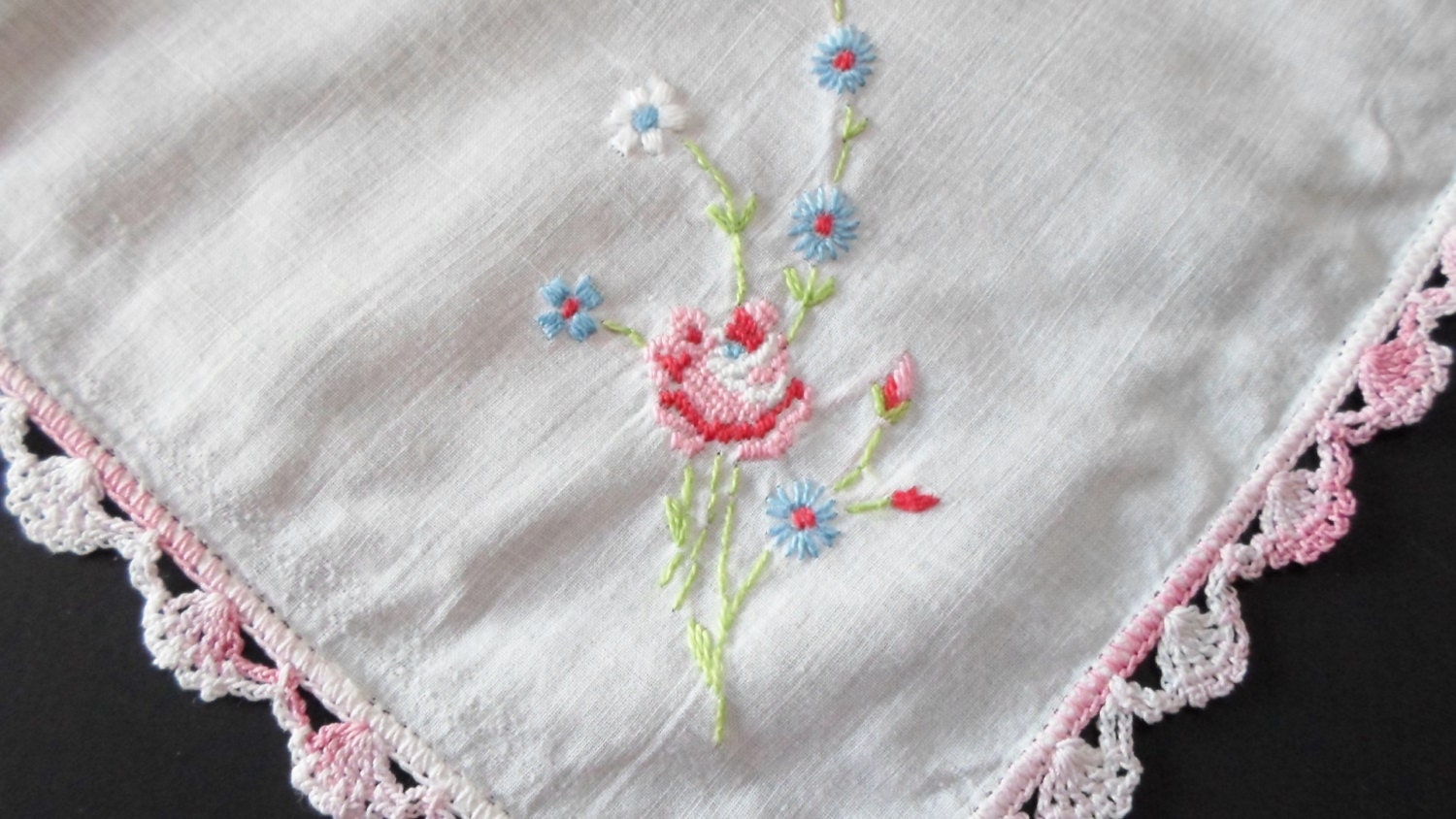 Embroidered Hankie, Linen Handkerchief, Vintage Hankies, Hankerchief ...