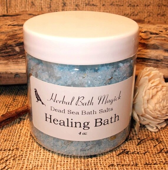 HEALING Herbal Bath Salts 4oz Jar Dead Sea Salts