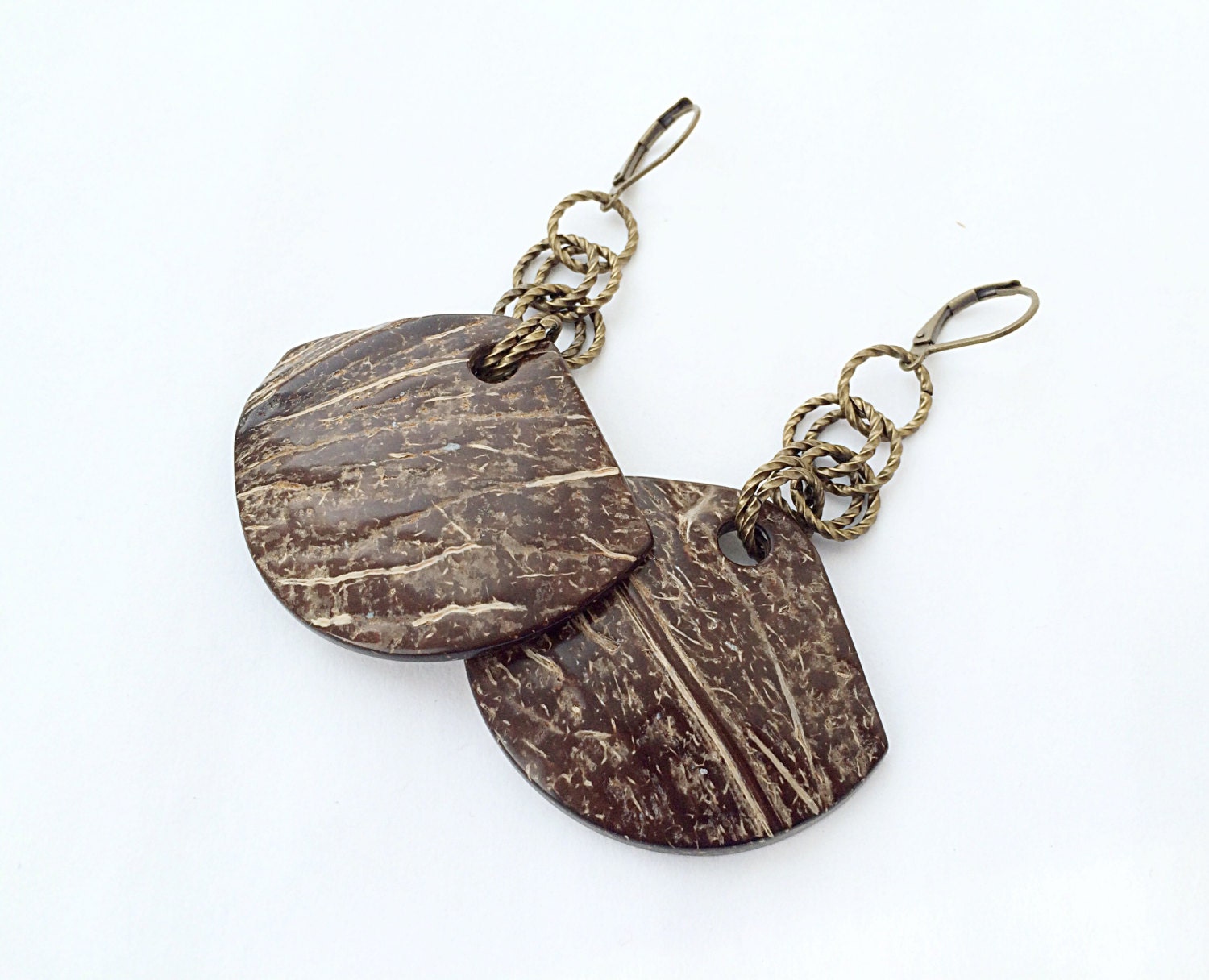 SALE Coconut Jewelry Coconut Dangle Earrings by 2BeBeadedBySana