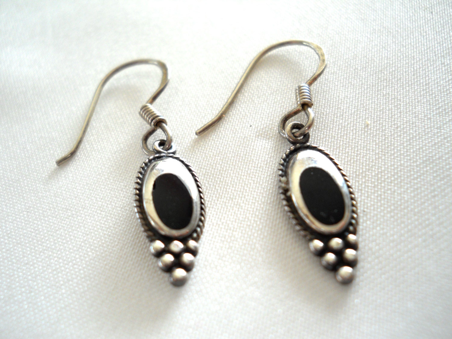 Sterling Silver Black Onyx BOMA Earrings by JanesVintageJewels