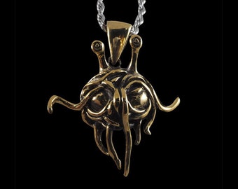 Solid Bronze FSM Flying Spaghetti monster Pastafarian Pendant - Free Shipping