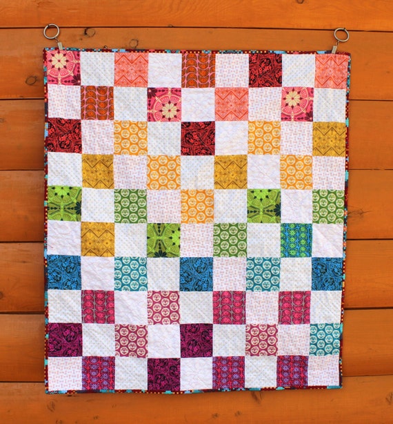 Handmade Rainbow Patchwork Baby Quilt by CoraHandmades on Etsy