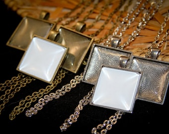 2 COMPLETE KITS to make Wedding Bridal Bouquet Charm Kits Square - for Family photos and Initials (Includes everything you need)