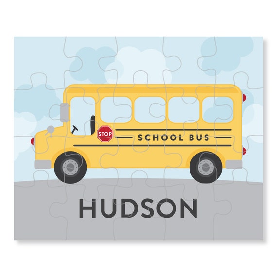 Personalized Puzzle for Kids - School Bus Puzzle - Personalized Kids Puzzle Il_570xn