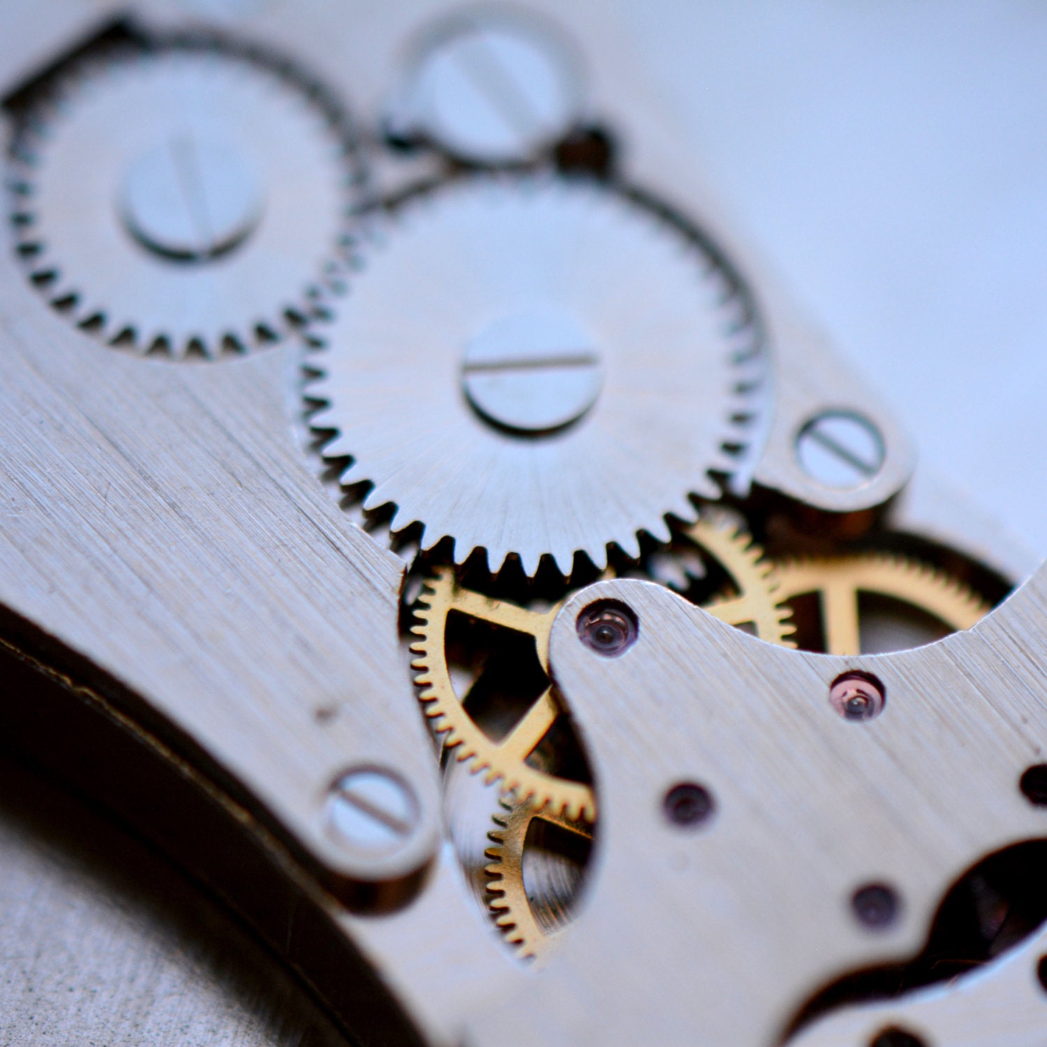 1 Large Pocket Watch Wind Up Gears Beveled GLASS Window