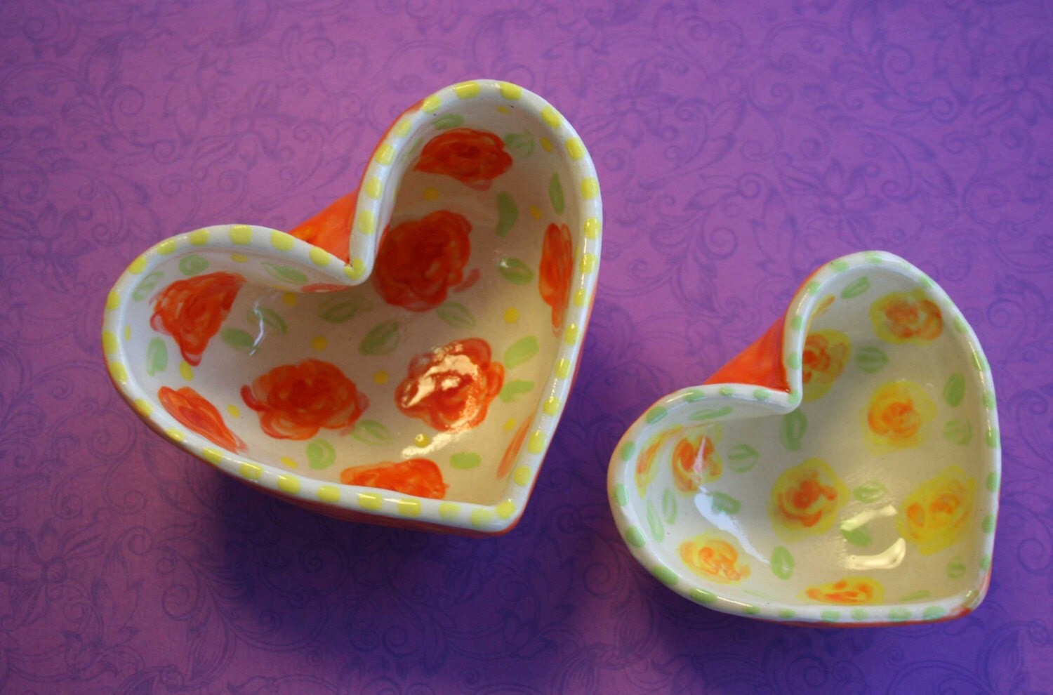 Items similar to Heart Shaped Ceramic Pinch Pots on Etsy