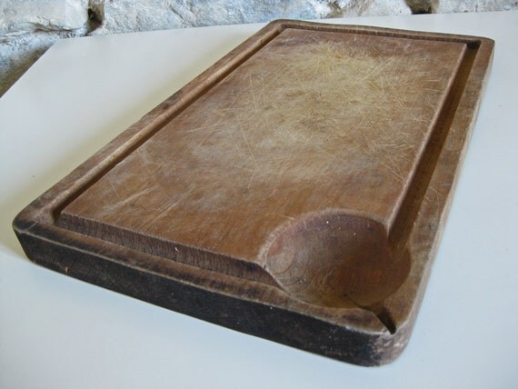 Französische Schneidebrett Vintage Holz Hackstock für Fleisch