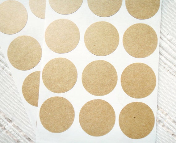 1 inch Kraft Round Stickers Medium Circle by BerryandRabbit