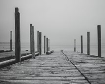 Black and White Photography | Dock on Frozen Lake | Wall Art | Home ...