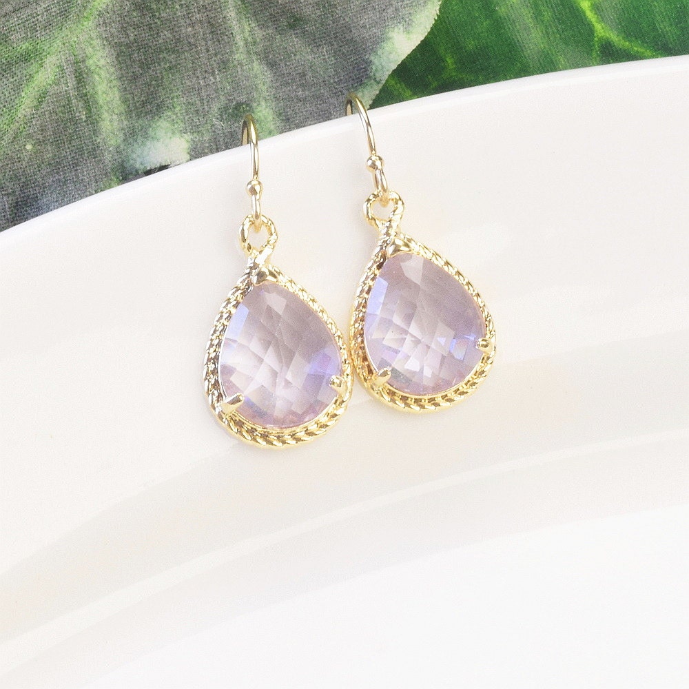 Purple Earrings SET OF 3 Bridesmaid Gifts Jewelry