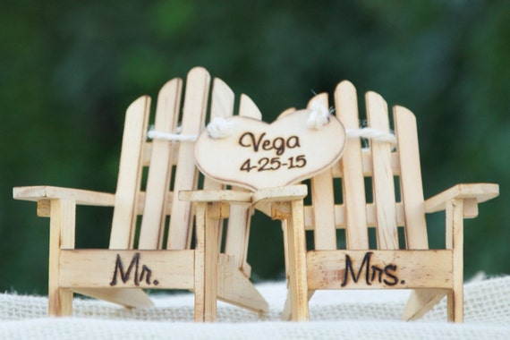 Cake Topper Adirondack Chairs-Beach Wedding-Cottage Wedding-Shabby 