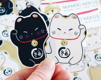 Maneki Neko Stickers - 2 pack - Lucky Cats