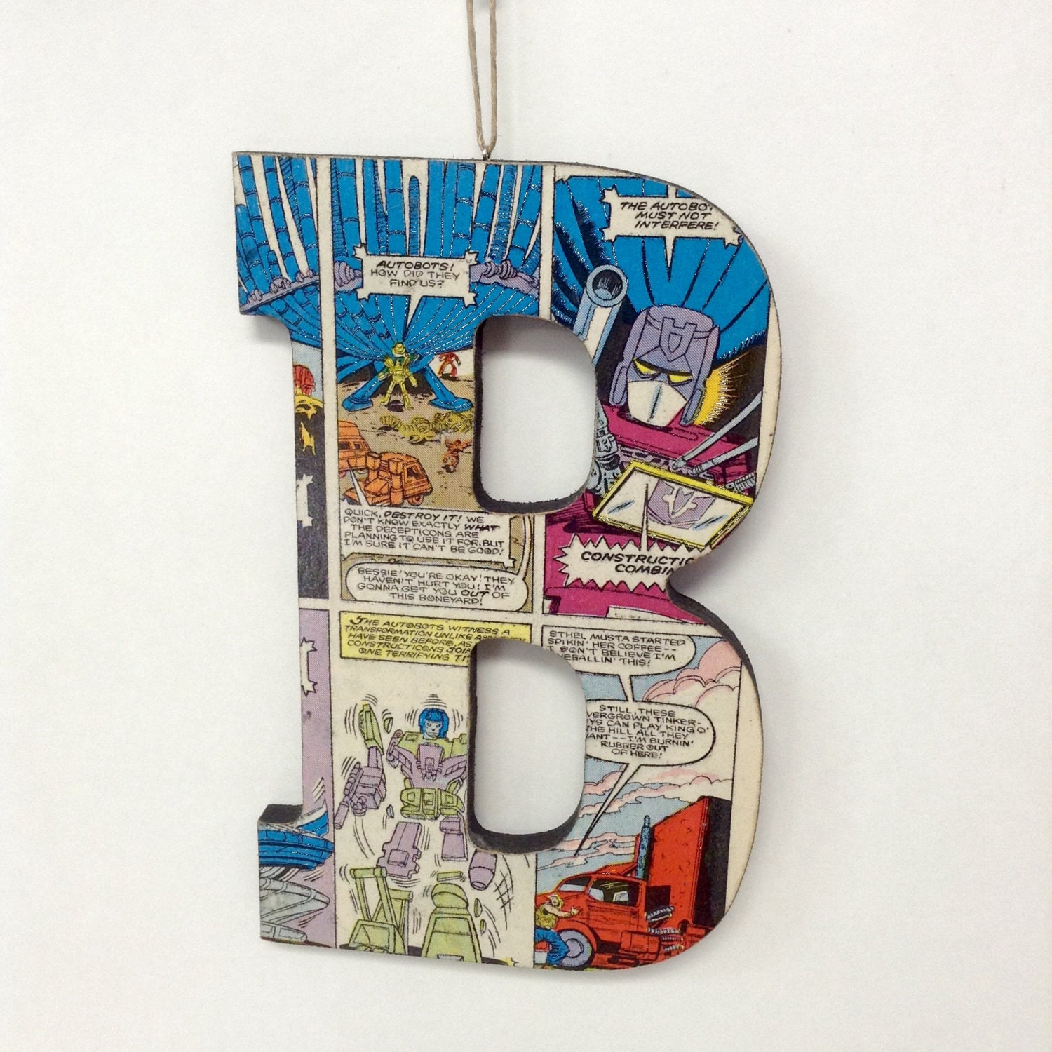 Handcrafted Comic Book 8 Block Letter B G1 By GreenDoorToys