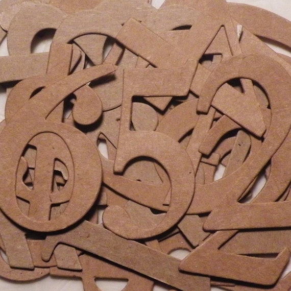 Items similar to Numbers, Numbers Die Cut, Chipboard Numbers, Die Cut