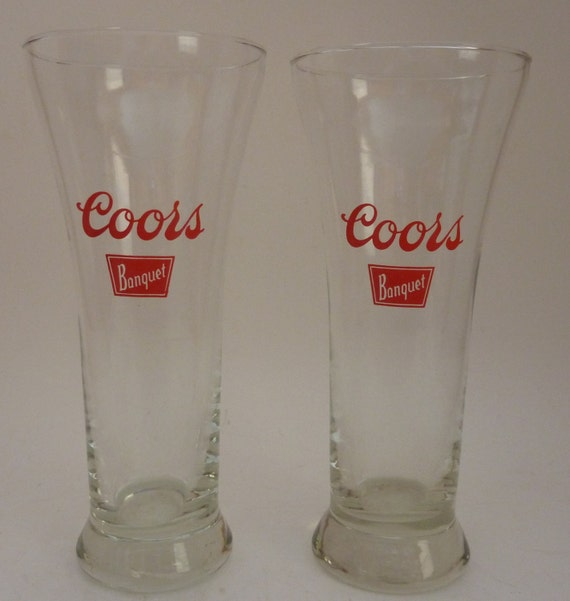 vintage coors banquet pilsner glass set of 2