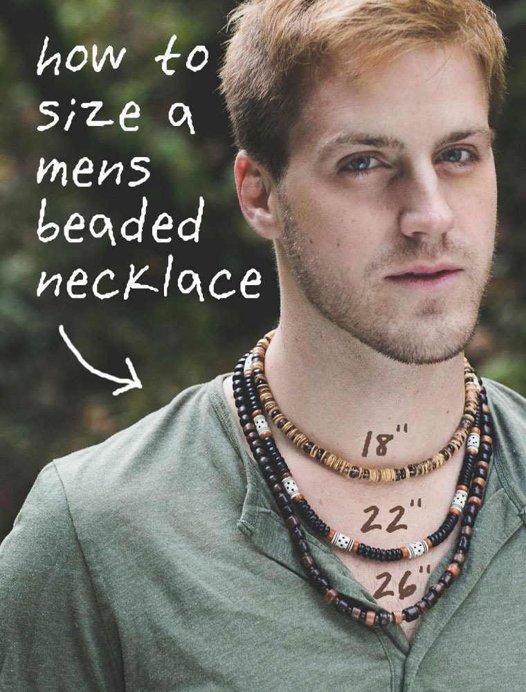 Men's Jewelry Wood bead men's necklace handmade from