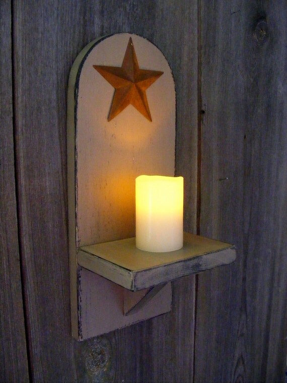 Primitive Wall Decor Candle Decor Candle Holder by theprimplace