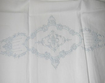 No. 200 Hand Embroidered Appenzell Fine Linen Hand Towels; 17" x 34" PRISTINE
