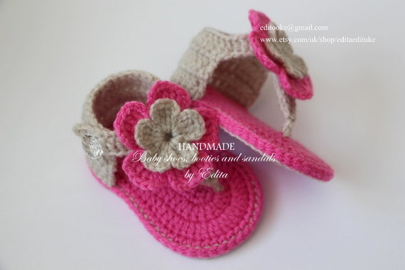 Crochet baby sandals baby gladiator sandals by editaedituke