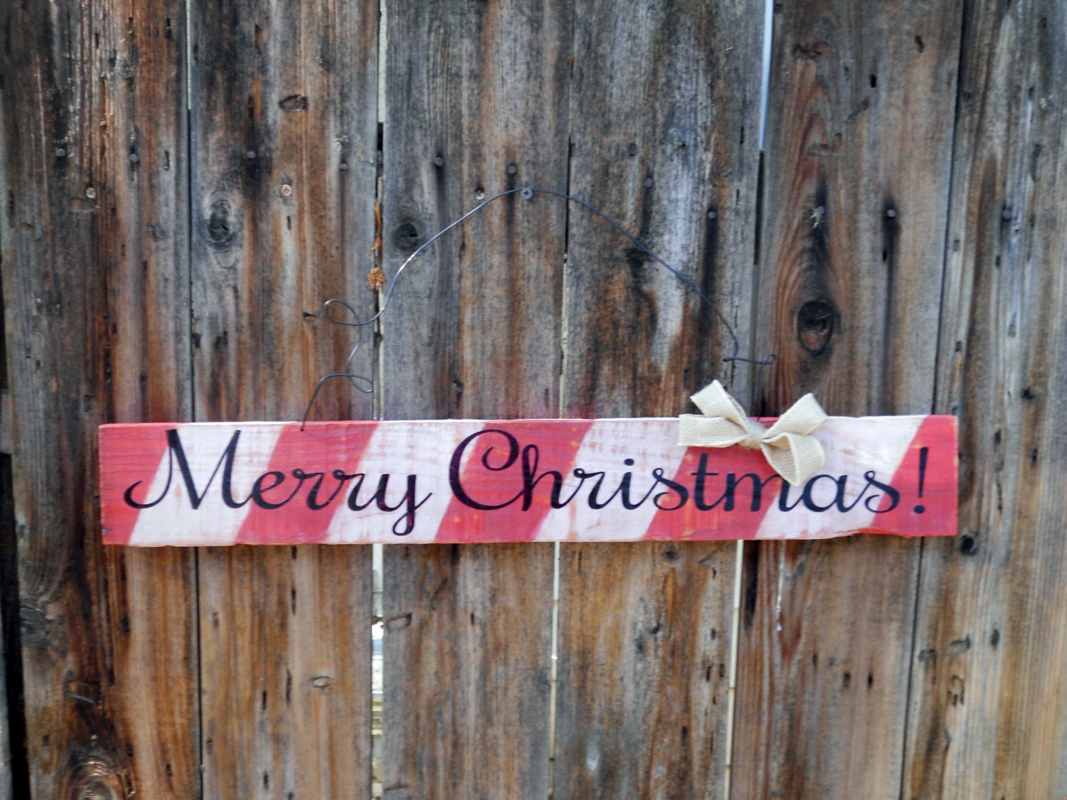 Candy Cane Merry Christmas Sign