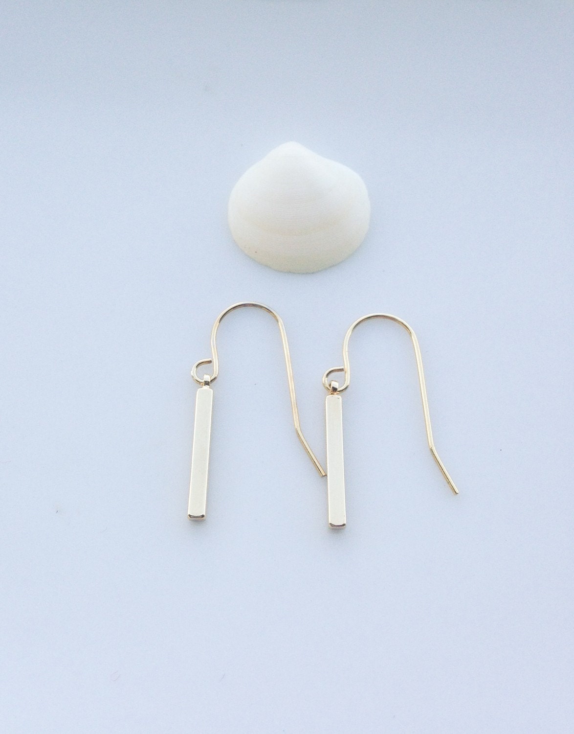 Gold Bar Dangle Earrings