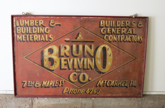 Vintage Construction Trade Sign