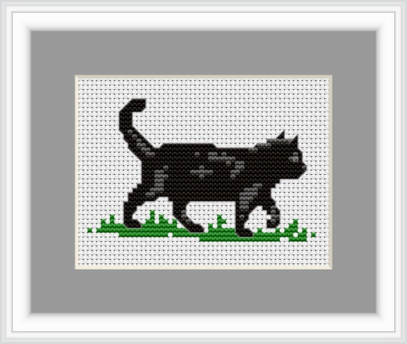 Black Cat Cross Stitch Kit By Luca S Ideal Beginner 9 x 6cm
