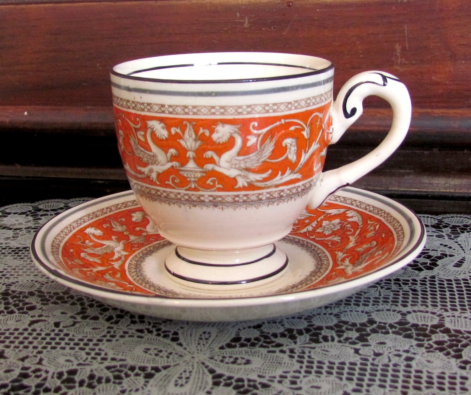 Bone China Cup & Saucer Set MYOTT Staffordshire Medici Made