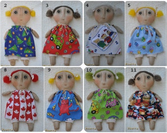 Fretta's Hand stitched all natural Lovable Dolls. Primitive doll. Folk Doll, Child Friendly Rag Doll.