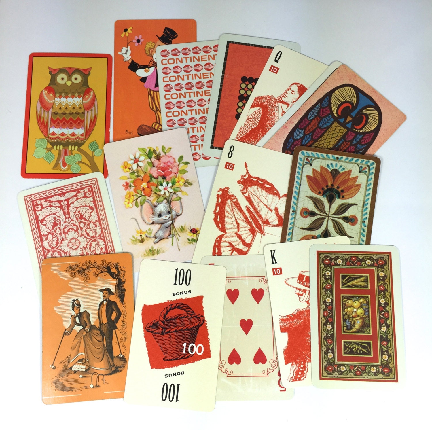 15 Mixed CARD Lot Vintage Playing Cards Mixed by TheBrownPear