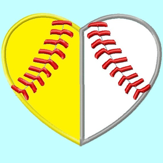 Baseball and softball heart applique embroidery design sizes Baseball and softball heart applique embroidery design sizes