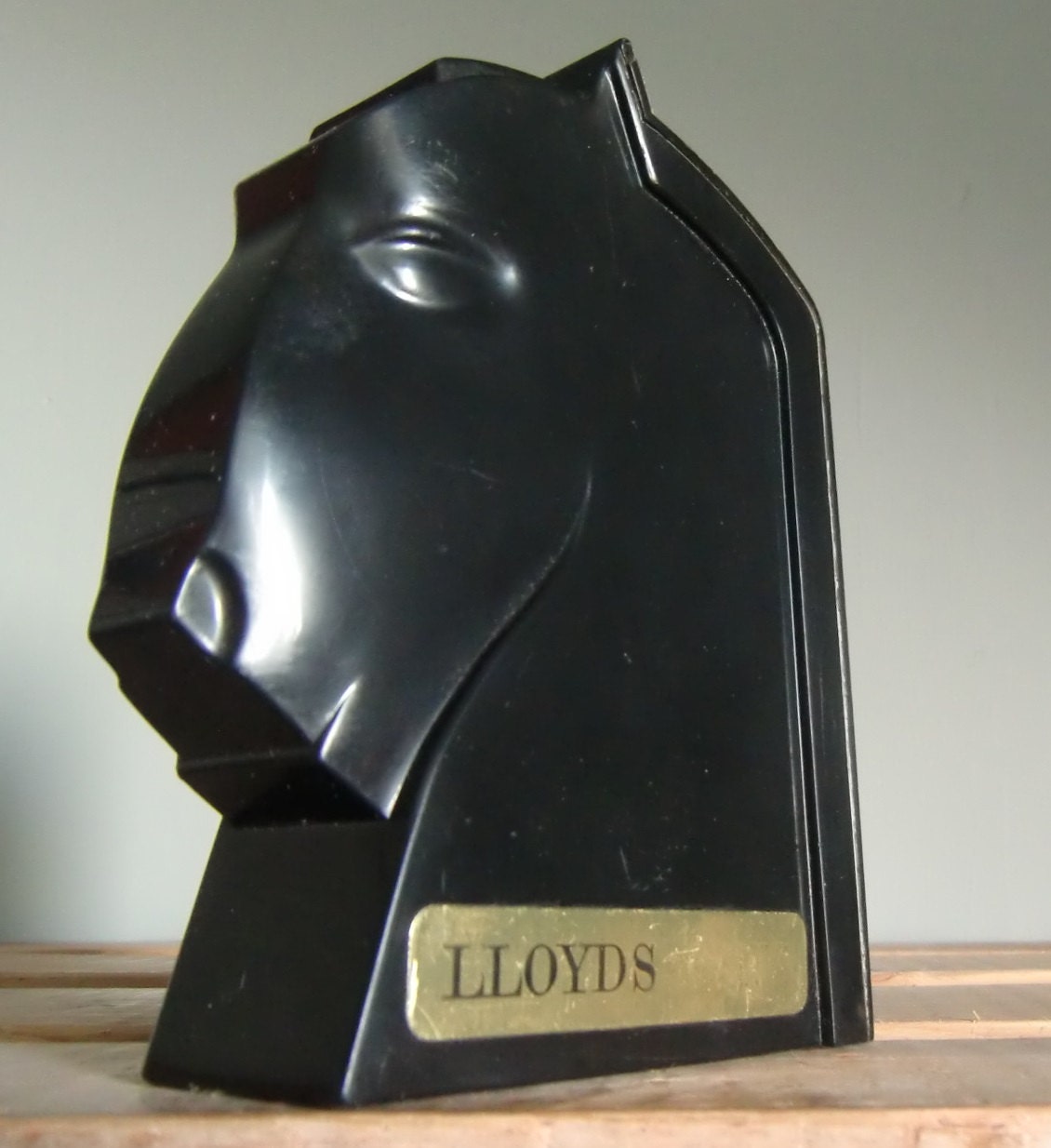 Lloyds Bank Black Horse Head Vintage Money Box by rupertroo