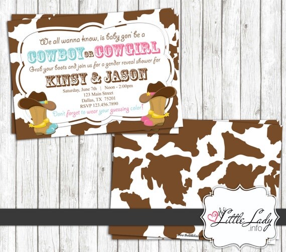 Printable Cowboy or Cowgirl Gender Reveal by TifsLittleCreations