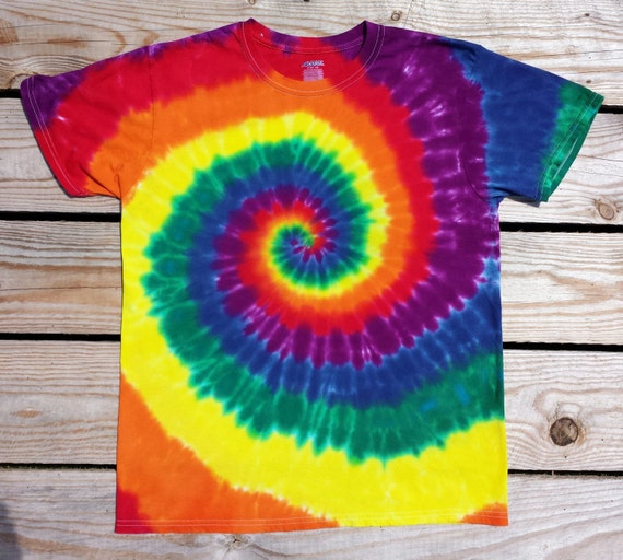 Rainbow Tie Dye Tshirt Adult Sizes S M L XL XXL 3XL Hippie