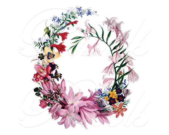 FLORAL FRAME Instant Download Wedding Clipart Image
