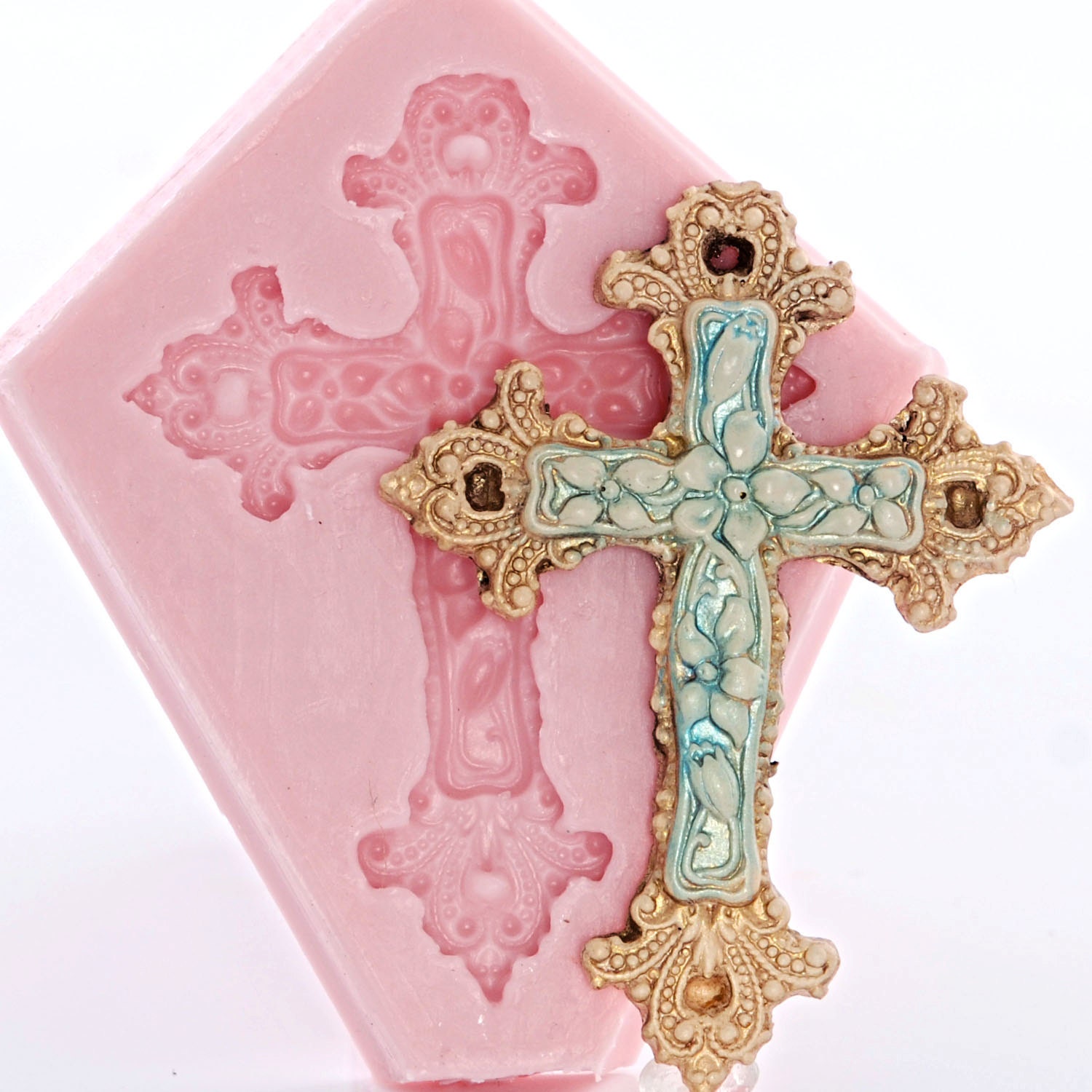 Silicone Victorian Cross Mold Mould for Fondant Gum Paste