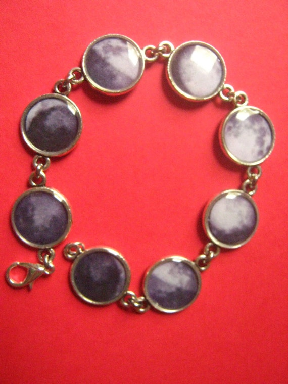 Silver Phases of the Moon Bracelet