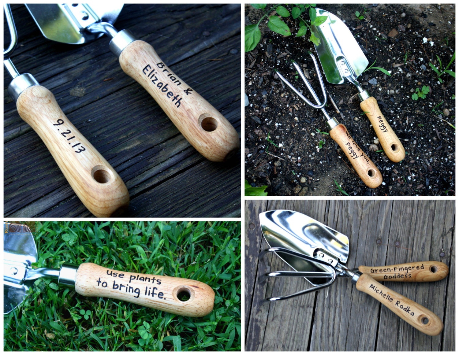 Personalized Garden Tool Set Hand Trowel Short Shovel