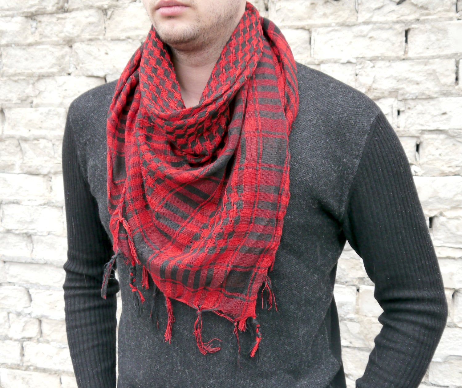 Men Scarf / Cotton Scarf / Summer Scarves / Square Cotton