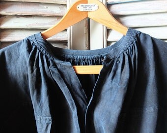 Antique French Biaude, indigo linen biaude