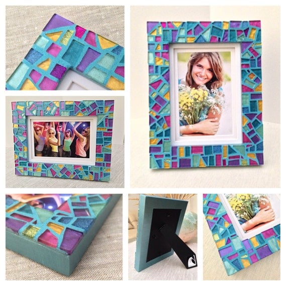 Jewel Tones Photo Frame, Teen Room Decor, Fun Colorful Cottage Chic ...