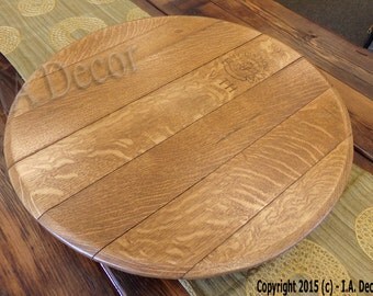 Wine Barrel Lazy Susan - Wine Label Barrel Head Lazy Susan - Oak wood serving